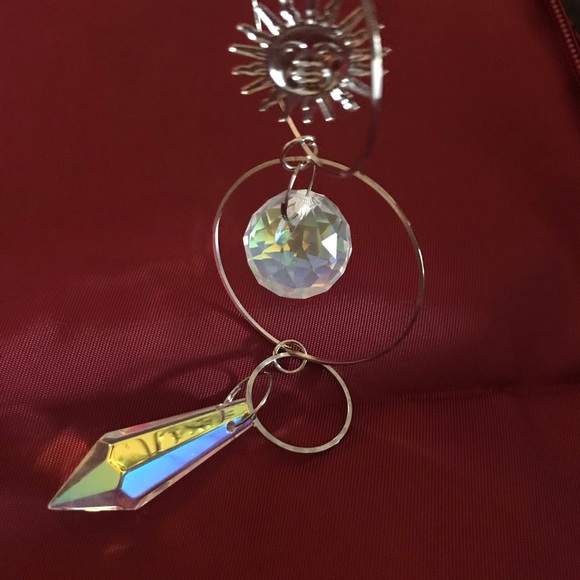 Delicate Hanging Silver Sunlight Catcher, Sun Charm Style - Picture 5 of 5